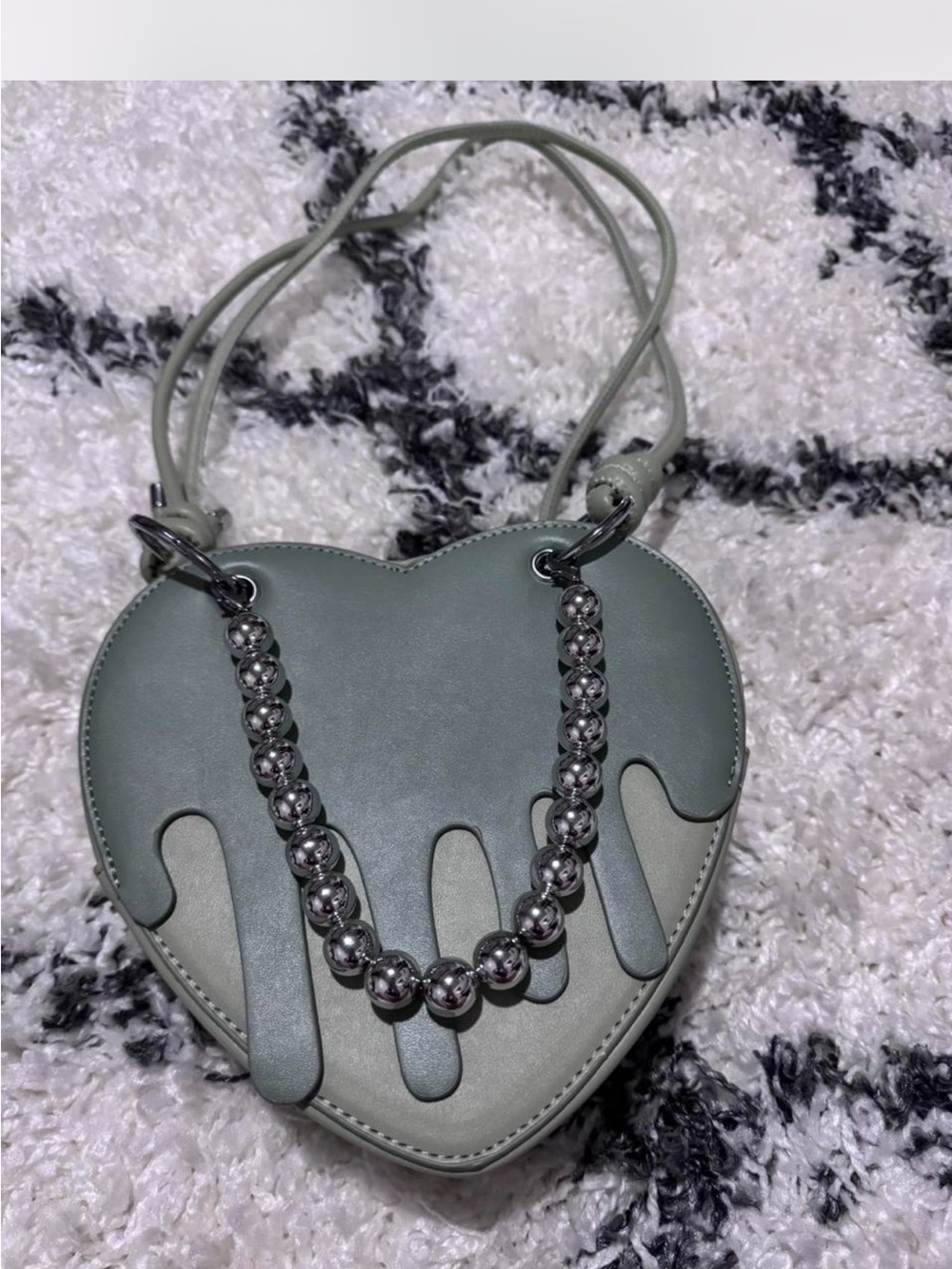 Heart-Shaped Green Bag